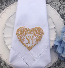 Load image into Gallery viewer, embroidered linen dinner napkins