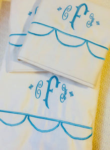 embroidered bed sheet set