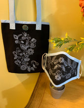 Load image into Gallery viewer, Black Canvas Bag Embroidered With Mehendi Design