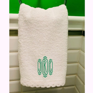 monogrammed hand towel
