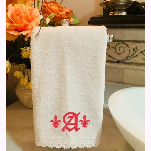 monogrammed hand towel