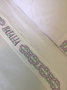 embroidered twin bed sheets