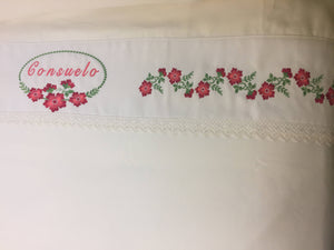embroidered and personalized bedsheets
