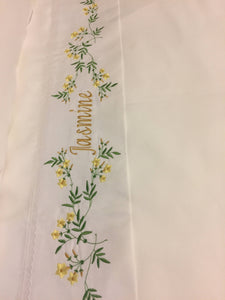embroidered jasmines bed sheets