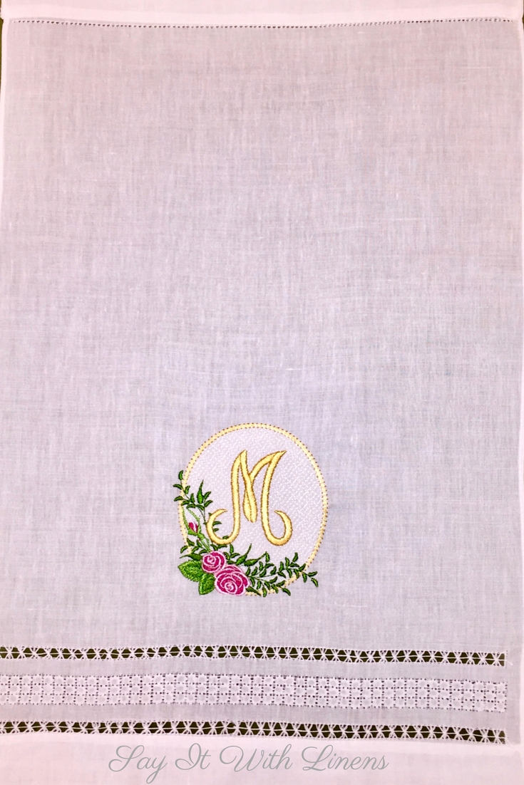 monogrammed linens guest towel