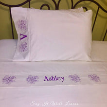 Load image into Gallery viewer, custom bed sheet set personalized with name