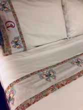 Load image into Gallery viewer, personalized bed sheet set and embroidered with butterflies