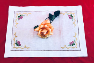 linen embroidered placemat