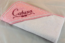 Load image into Gallery viewer, personalized pink baby towel