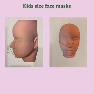 face mask kids chart