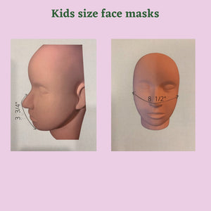 kids masks size chart